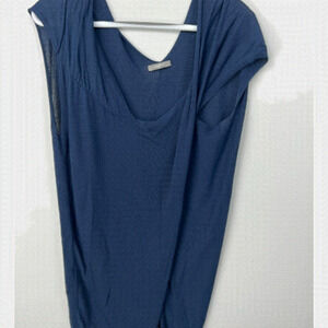 𝅺NWOT Crea concept, asymmetrical opening shirt, dark blue, size 38